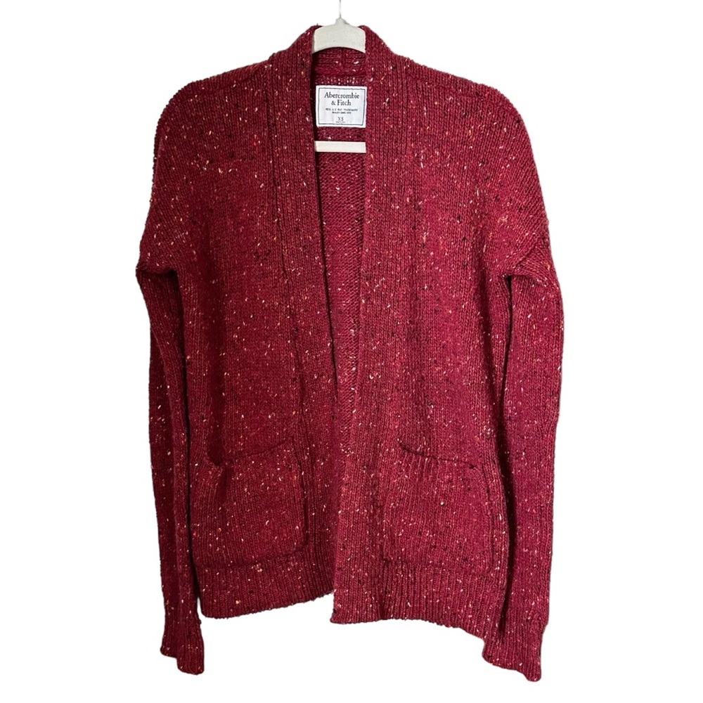 Abercrombie & Fitch Womens Sz XS Speckled Open Front Cardigan Wool Blend Sweater